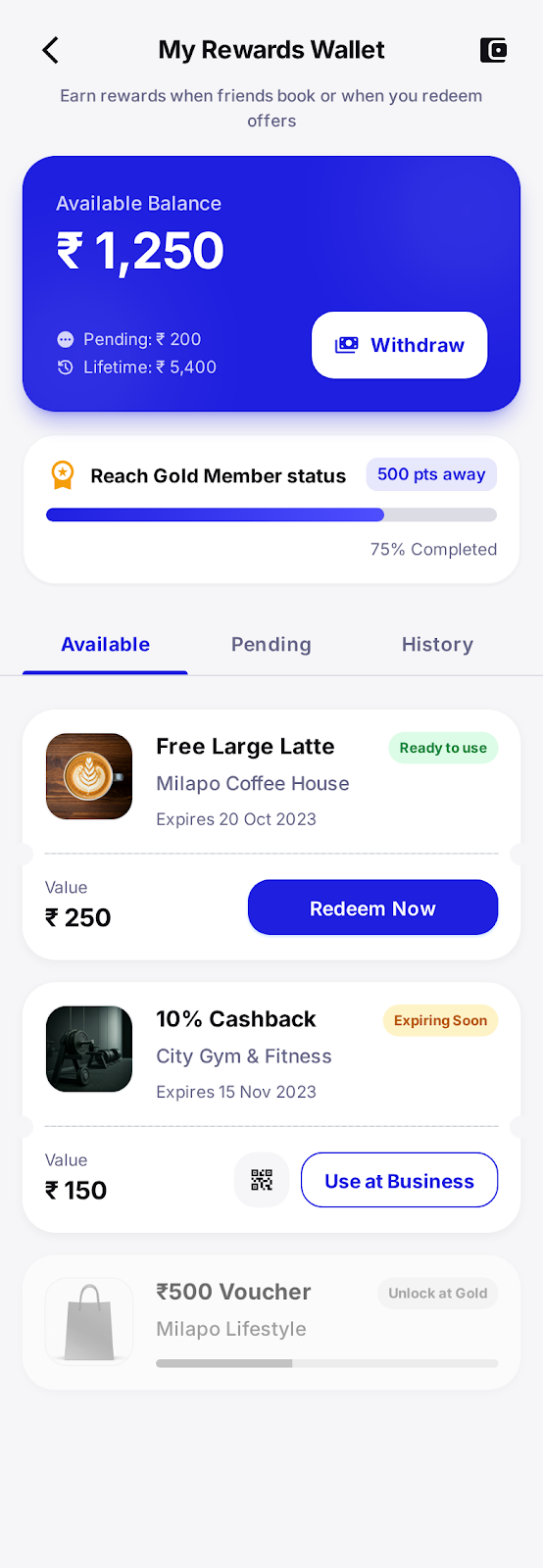 Customer Rewards Wallet